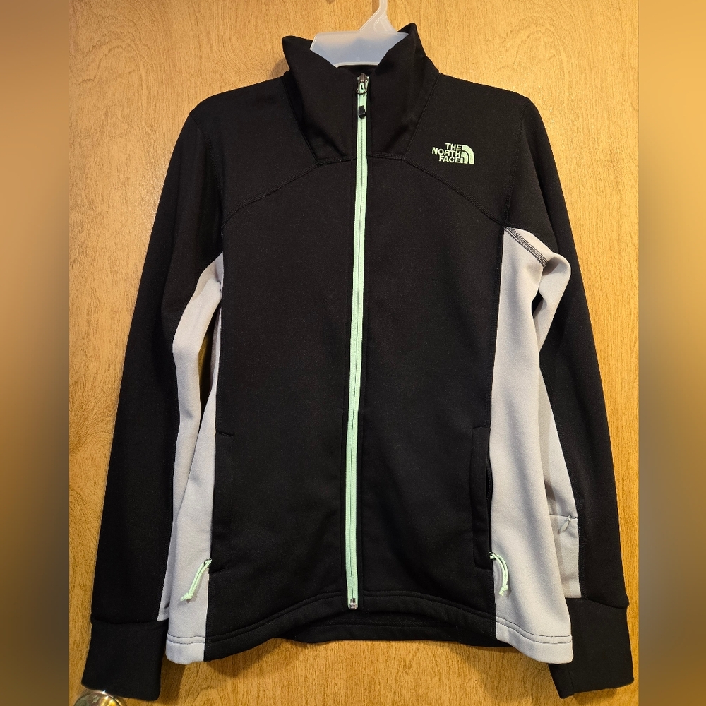 North Face Womens Zippered Jacket - Black, Gray, Mint Green Womens Size Small